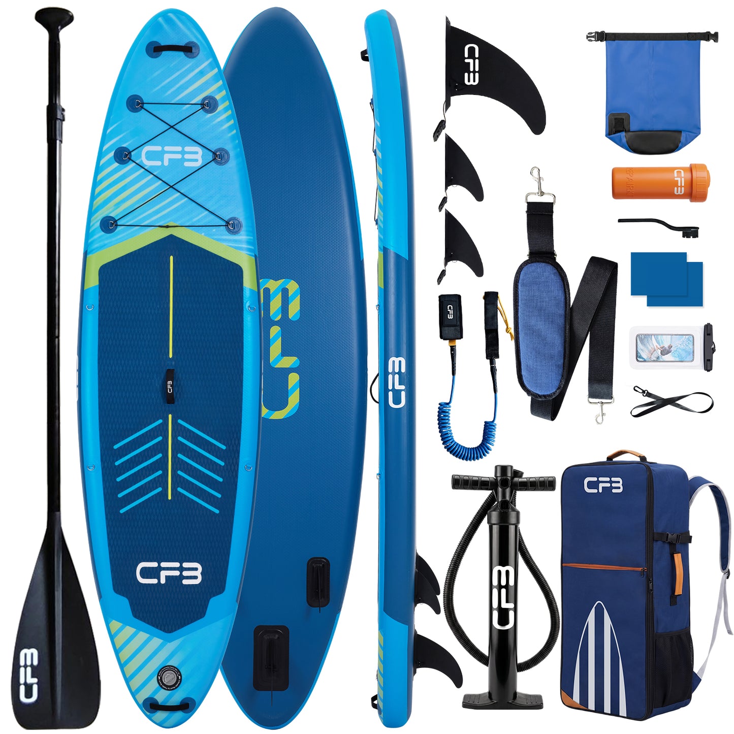 CF3 Premium SUP Board – Allround Stand Up Paddle Board für Anfänger & Fortgeschrittene