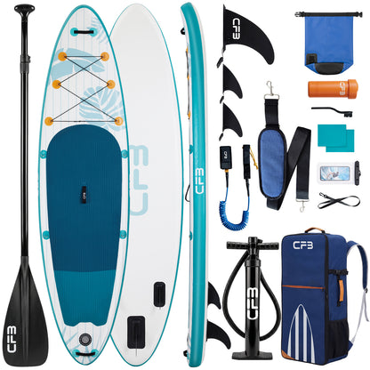 CFB aufblasbares SUP-Board 320cm - Premium Stand Up Paddle Board für alle Gewässer, stabil und langlebig, ideal für Anfänger & Profis, inkl. komplettes Zubehör