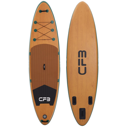CFB Stand Up Paddling Board Aufblasbar 320x84x15cm, Extra Breites SUP Board Set für Erwachsene & Anfänger, Max 130kg, mit Tragegurt, Doppelhubpumpe & 5L Dry Bag