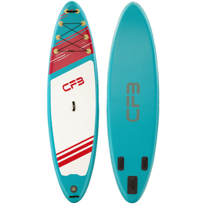 CFB Stand Up Paddling Board Aufblasbar 320x84x15cm, Extra Breites SUP Board Set für Erwachsene & Anfänger, Max 130kg, mit Tragegurt, Doppelhubpumpe & 5L Dry Bag