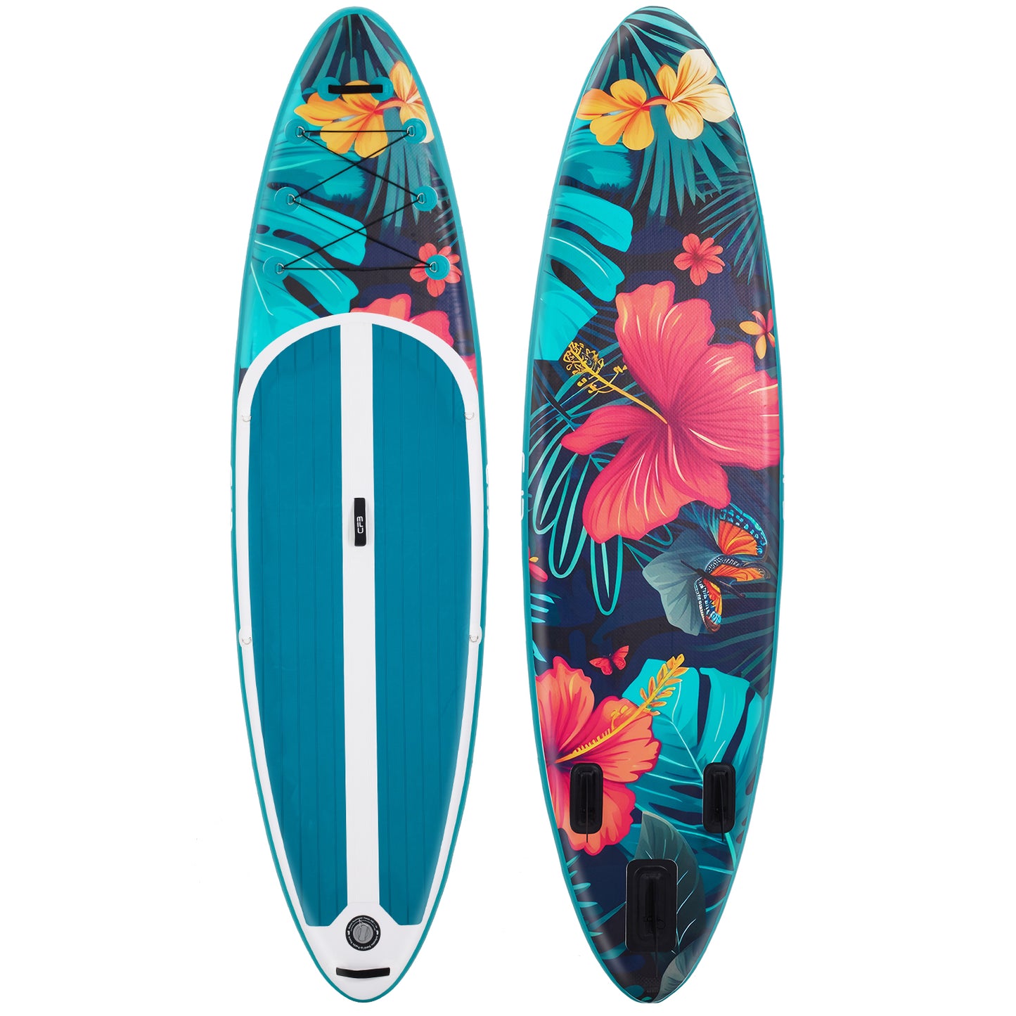 CFB Stand Up Paddling Board Aufblasbar 320x84x15cm, Extra Breites SUP Board Set für Erwachsene & Anfänger, Max 130kg, mit Tragegurt, Doppelhubpumpe & 5L Dry Bag