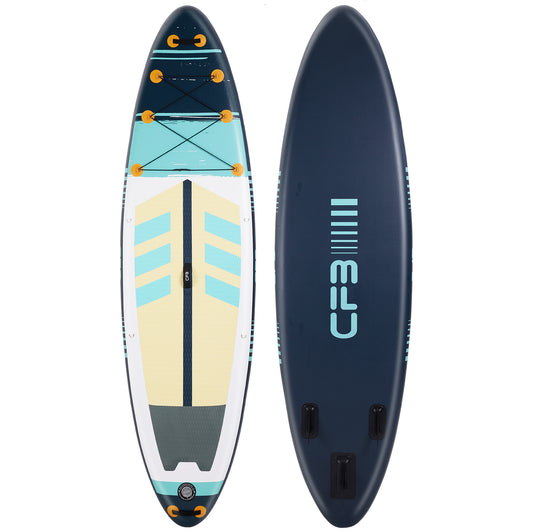 CF3 Stand Up Paddle Board 10'6'' – Aufblasbares SUP Board Set mit Paddel & Pumpe – Rutschfestes Allround Paddleboard für Erwachsene & Anfänger – Touring & Freizeit