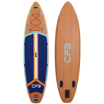 CFB Stand Up Paddling Board Aufblasbar 335x86x15cm, Ultra Breites SUP Board Set für Erwachsene & Familie, Max 140kg, mit Tragegurt, Doppelhubpumpe & 5L Dry Bag
