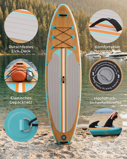 Premium Inflatable SUP Board 10'6'' – Stabil & Kipp­sicher – Hochdruck Drop-Stitch Technologie – Rutschfeste EVA-Deckfläche – Ideal für Anfänger & Fortgeschrittene
