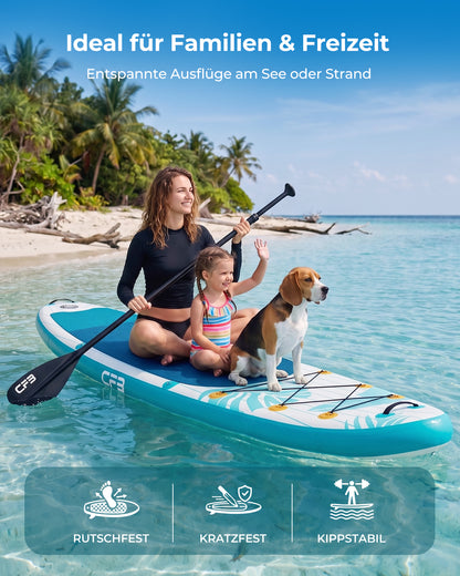 CFB aufblasbares SUP-Board 320cm - Premium Stand Up Paddle Board für alle Gewässer, stabil und langlebig, ideal für Anfänger & Profis, inkl. komplettes Zubehör