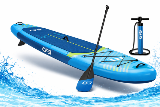 CF3 Stand Up Paddle Board 10'6'' – Aufblasbares SUP Board Set mit Paddel & Pumpe – Rutschfestes Allround Paddleboard für Erwachsene & Anfänger – Touring & Freizeit